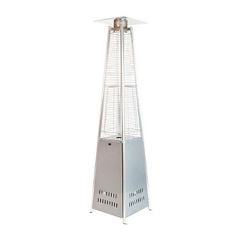 Merrick Lane Stainless Steel Pyramid Shape Portable Outdoor Patio Heater - 7.5 Feet Tall