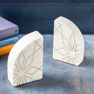 Enchant White Marble Bookends, Set of 2
