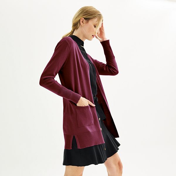 Women's Nine West Essential Cardigan - Maddie Plum (LARGE)