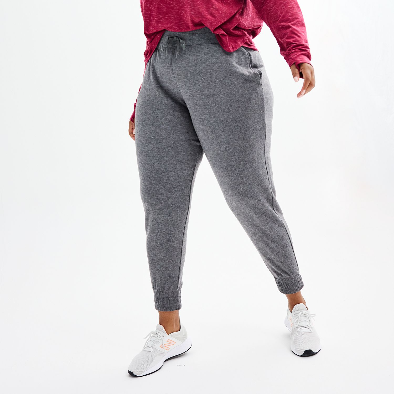 Женские брюки Plus Size Tek Gear® French Terry Jogger, цвет: Угольный