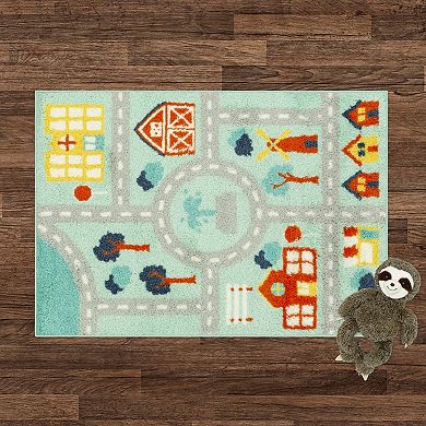 The Big One Kids™ Rug Neighborhood and Traffic Washable Shag 