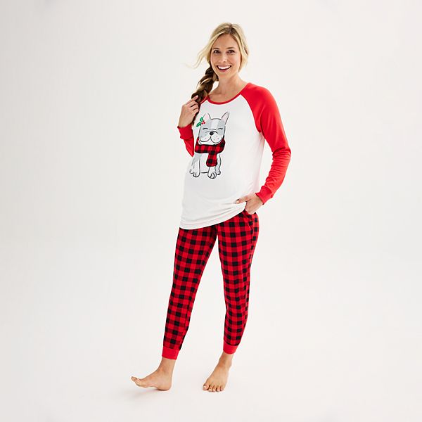 Maternity Jammies For Your Families® Cozy Buffalo Plaid Mom Frenchie ...