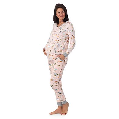 Maternity Cuddl Duds® Cozy Henley Pajama Top & Banded Bottom Pajama Pants Sleep Set