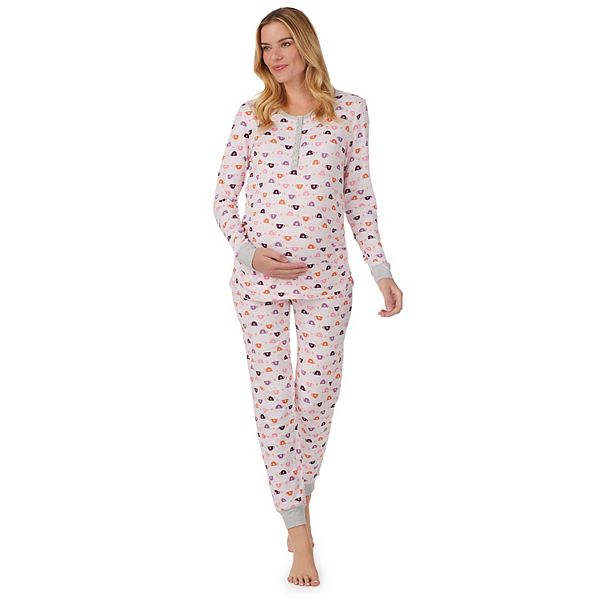 Maternity Cuddl Duds® Cozy Henley Pajama Top & Banded Bottom Pajama ...