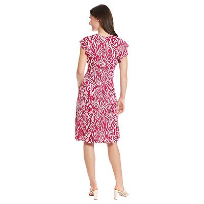 Petite London Times V-neck Ruffle Sleeve Midi Dress