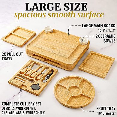 Zulay Kitchen Cheese Board Deluxe Set