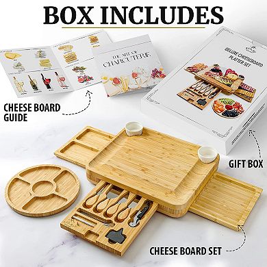 Zulay Kitchen Cheese Board Deluxe Set