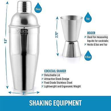 Zulay Kitchen 24-Piece Stainless Steel Kit Bartender Kit