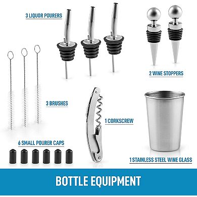 Zulay Kitchen 24-Piece Stainless Steel Kit Bartender Kit