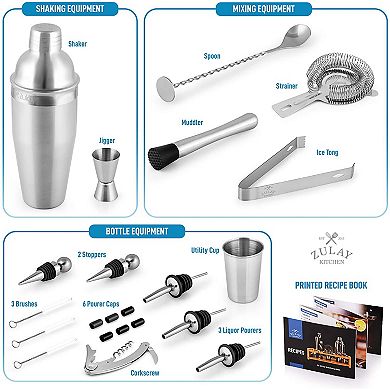Zulay Kitchen 24-Piece Stainless Steel Kit Bartender Kit