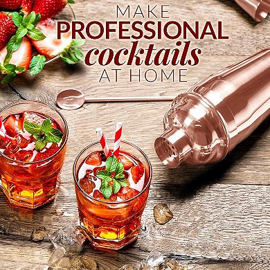 Zulay Kitchen Large 24 oz Stainless Steel Cocktail Shaker Set