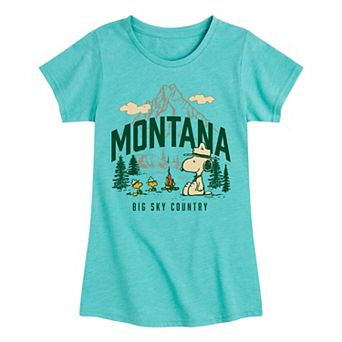Girls 7-16 Peanuts Montana Camping Graphic Tee