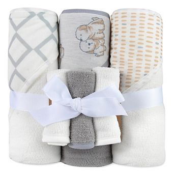 Baby Essentials 6 pc Puppy Hooded Towels & Washcloths Set