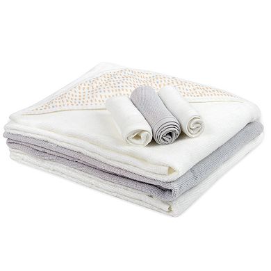 Baby Essentials 6 Piece Puppy Hooded Towels & Washcloths Set