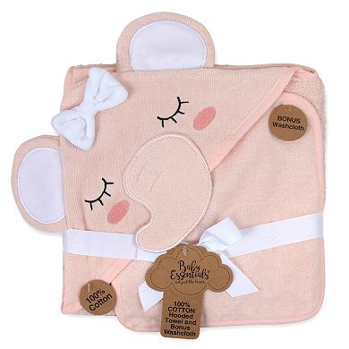 Baby Essentials Elephant Hooded Towel & Washcloth Set