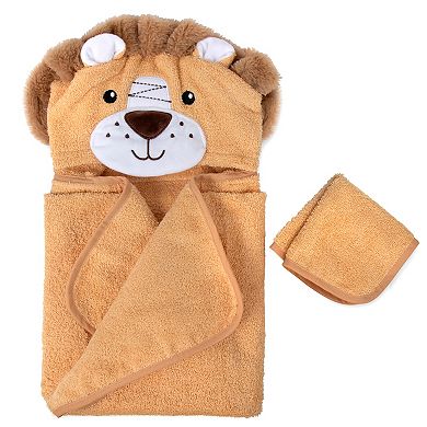Baby Essentials Lion Hooded Towel & Washcloth Set