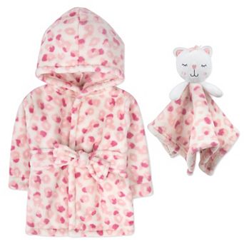 Baby Essentials Pink Leopard Bathrobe & Leopard Snuggle Toy