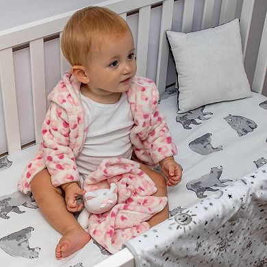 Baby Essentials Pink Leopard Bathrobe & Leopard Snuggle Toy