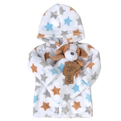 Baby Essentials Stars Bathrobe & Puppy Snuggle Toy