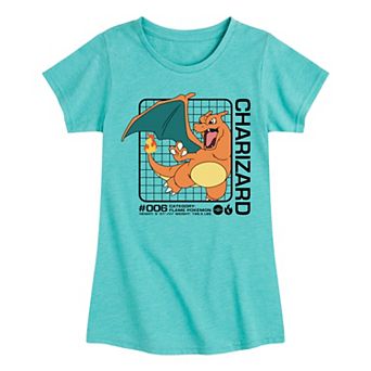 Girls 7-16 Pokémon Charizard Stats Graphic Tee