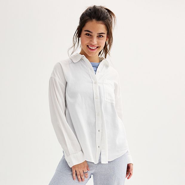 Junior white dress outlet shirt