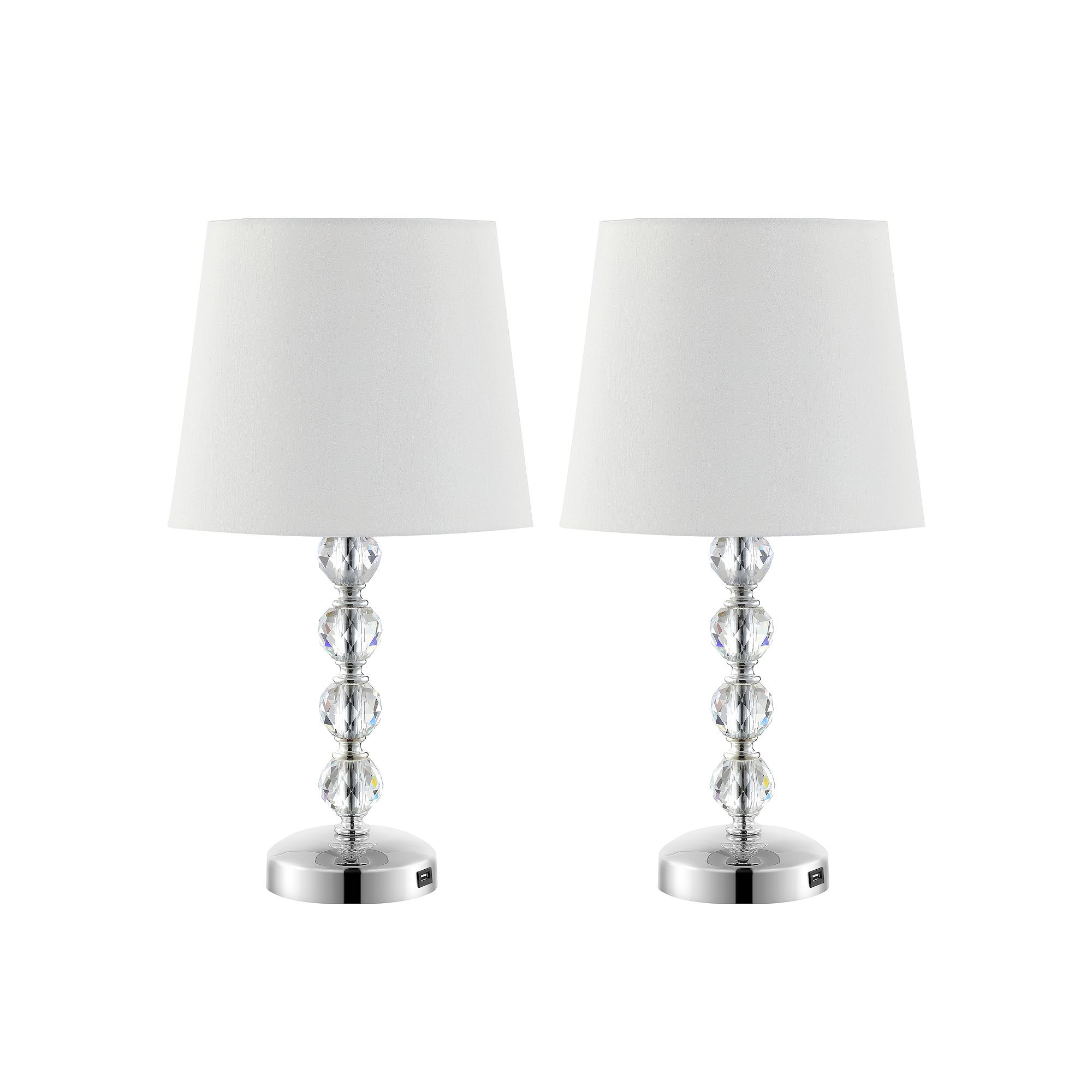 Safavieh Nola Crystal Ball Table Lamp, Clear Grey