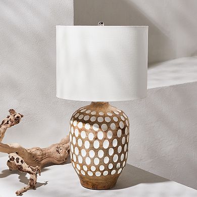 Safavieh Oriole Textured Wooden Table Lamp