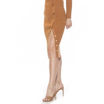 Women's ALEXIA ADMOR Side Button Midi Skirt