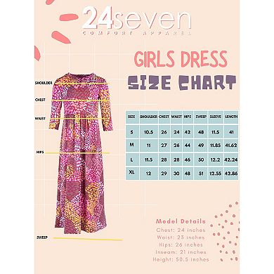 Girls 7-16 24Seven Comfort Fall Print Pleated Maxi Dress