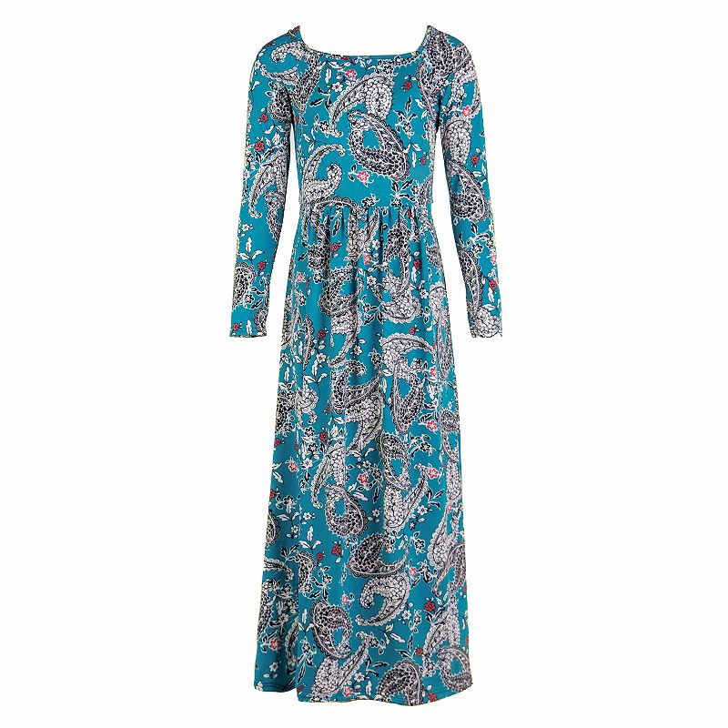 56015607 Girls 7-16 24Seven Comfort Paisley Pleated Maxi Dr sku 56015607