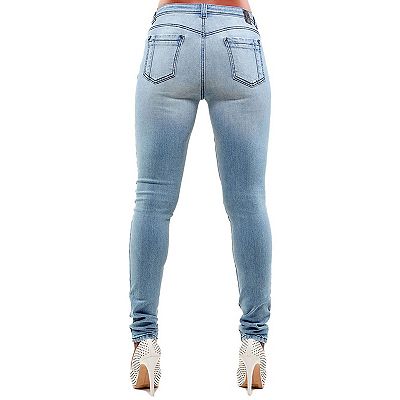 Poetic Justice Women's Curvy Fit Light Stretch Denim Destroyed