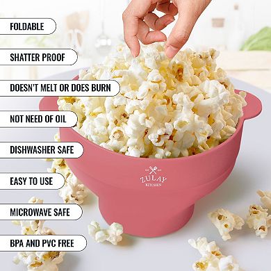 Zulay Kitchen Microwave Popcorn Popper - Collapsible Silicone Popcorn Popper