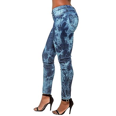 Poetic Justice Women Curvy Fit Stretch Denim Rustic Destroyed Skinny Ankle Jeans