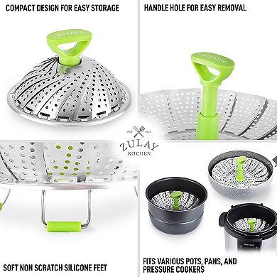 Zulay Kitchen Adjustable Vegetable Steamer Baskets For Cooking