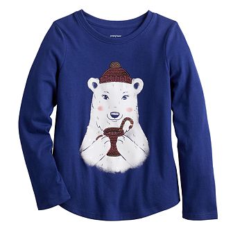 Girls 4-12 Jumping Beans® Shirttail Long Sleeve Tee