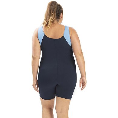 Women's Dolfin UPF 50+ Colorblock One-Piece Aquatard Swimsuit
