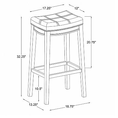 Linon Claridge Bar Stool 2-piece Set