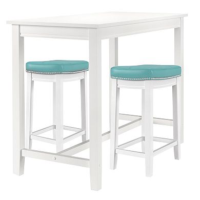 Linon Claridge Bistro Dining Table & Counter Stool 3-piece Set