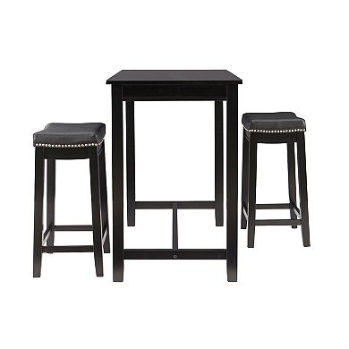 Linon Claridge Bistro Dining Table & Counter Stool 3-piece Set
