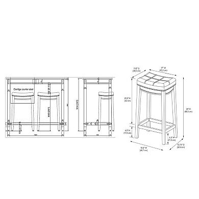 Linon Claridge Bistro Dining Table & Counter Stool 3-piece Set