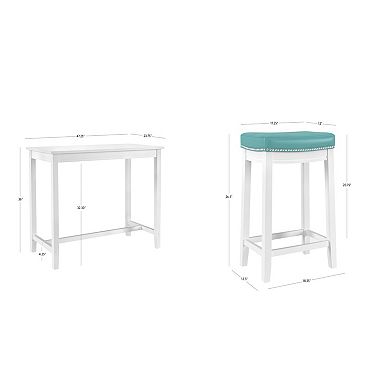 Linon Claridge Bistro Dining Table & Counter Stool 3-piece Set