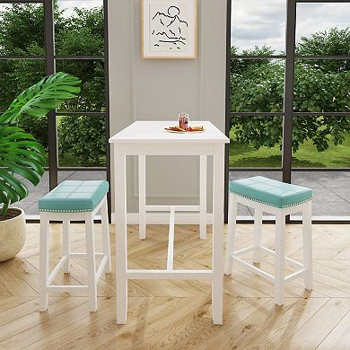 Linon Claridge Bistro Dining Table & Counter Stool 3-piece Set