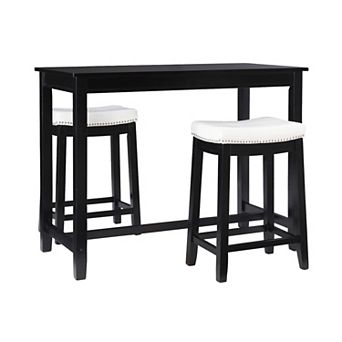 Linon Claridge Bistro Dining Table & Counter Stool 3 pc Set