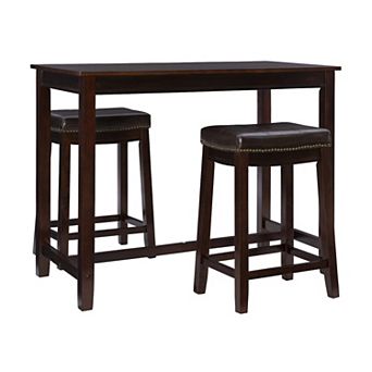 Linon Claridge Bistro Dining Table & Counter Stool 3 pc Set
