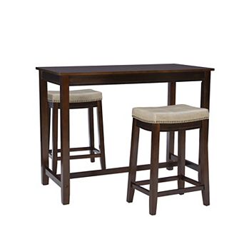 Linon Claridge Bistro Dining Table & Counter Stool 3 pc Set