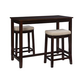 Linon Claridge Bistro Dining Table & Counter Stool 3 pc Set