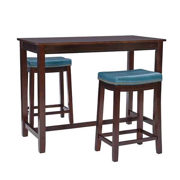 Linon Claridge Bistro Dining Table And Counter Stool 3 Piece Set