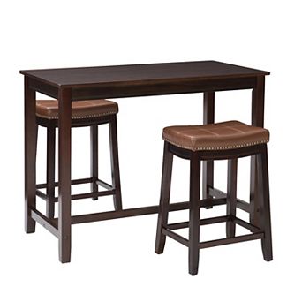Linon Claridge Bistro Dining Table & Counter Stool 3 pc Set