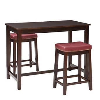 Linon Claridge Bistro Dining Table & Counter Stool 3 pc Set