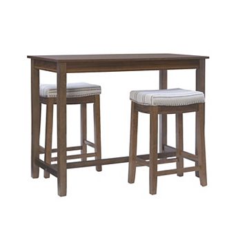 Linon Claridge Bistro Dining Table & Counter Stool 3 pc Set